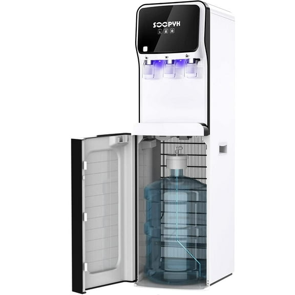 SOOPYK Bottom Loading Water Dispenser for 5 Gallon Bottle - UV Light - 3 Temperature Settings - Child Safety Lock