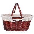 thumbnail image 4 of WASHWEPE 1 Pc Crafted Portable Fruit Basket Vintage Tote For Picnics Home Storage Handmade Design Dark Brown, 4 of 8