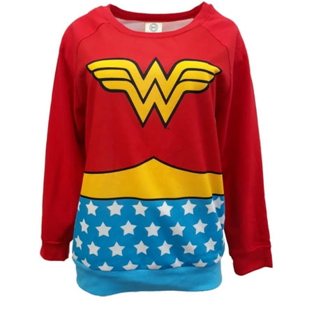 Girls Wonder Woman Super Hero Pullover Sweat Sweatshirt Sweat Shirt Large 10-12