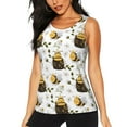 thumbnail image 2 of Picia Honey Bee Insect Pattern Women's Workout Tank Top,Breathable Activewear,Slim Fit Athletic Top,Versatile Workout Moisture-wicking top-Medium, 2 of 9