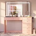 thumbnail image 3 of Boahaus Lyra Vanity Desk with LED Mirror and Built-In Speakers – Compact Makeup Vanity Table with Storage and Power Outlet, 3 of 13