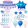 thumbnail image 2 of TickJOY Blue Happy Birthday Banner for Boys - Happy Birthday Decorations Set with Star Foil Balloons, Latex Balloons & Pennant Banner, Party Decorations for Boys Birthday, Teen Blue Parties, 2 of 6