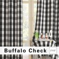 thumbnail image 3 of XNKOLMJ Red White Curtains for Windows Buffalo Check Plaid Gingham Pattern Rod Pocket Cotton Curtain Panels 48 inch Length Farmhouse Kitchen Curtains 2 Panels Living Room Bedroom Basement, 3 of 7