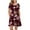 Flower Wine Red, variant on ANYJOIN Women's Summer Casual T Shirt Dresses Short Sleeve Swing Dress Pockets L