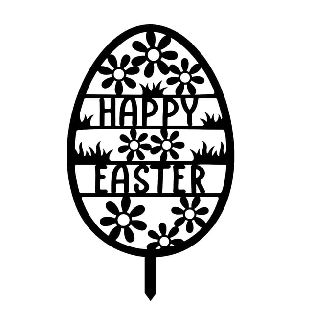 Easter Decorations Outdoor Acrylic Mirror Sticker Bunny With 3D Garden Floor Insertion For Courtyard Decoration