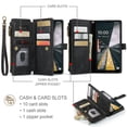 thumbnail image 2 of ELEHOLD for Samsung Galaxy S24 FE Case for Men Women Wallet Case, Premium Leather Shockproof Purse Case with Credit Card Slots Zipper Pocket Anti-Loss Wriststrap Samsung Galaxy S24 FE,Black, 2 of 9