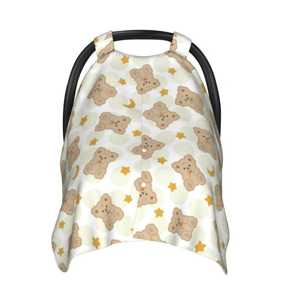 Car Seat Cover Baby - Kawaii bear Breathable Infant Car Seat Cover for Baby Carseat, Lightweight Comfort Baby Essentials Must Haves Newborn Stuff for Girl Boy
