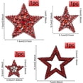 thumbnail image 2 of 4 pcs Red Star Sew on Applique Star Applique with Glass Rhinestone Pentagram Shape Appliques Decoration Patchs DIY, 2 of 6