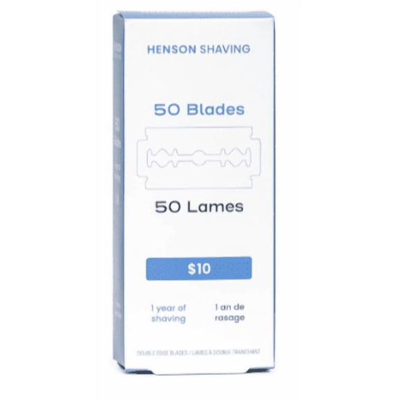 Henson Shaving - Stainless Double Edge Razor Blade by RK Shaving - 50 pack