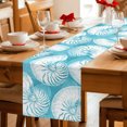 thumbnail image 5 of Table Runners 90 Inches Long Dress Scarves, Coastal Shell Teal Blue Farmhouse Coffee/Dining/Kitchen Table Decor Table Runner for Living Room, Summer Ocean Shell Beach 13x90 Inch, 5 of 9
