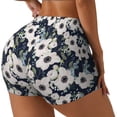 thumbnail image 2 of Naloa Floral Flowers Blue Biker Shorts for Women Seamless Scrunch Short Women’s Yoga Shorts for Gym Running Sport Shorts - XX-Large, 2 of 9