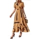thumbnail image 1 of Vestido PRETTYGARDEN Boho Floral Cruzado Maxi Amarillo XS, 1 of 7
