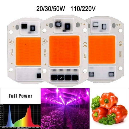 

1/5/10PCS 20/30/50W Full Spectrum LED COB Chip Grow Lights Growth Lamp Integrated Smart IC Driver Light 110/220V