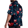 thumbnail image 3 of Valentine's Day Love ECG Men's Casual Short Sleeve Printed Button Down Spread Collar Tops Summer Beach Shirts Unisex, 3 of 6