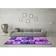 thumbnail image 3 of Ahgly Company Indoor Square Oriental Purple Industrial Area Rugs, 4' Square, 3 of 4