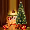 thumbnail image 2 of Costway 7 FT Artificial Xmas Tree with 270 Branch Tips 509 Warm White LED Lights, 2 of 10