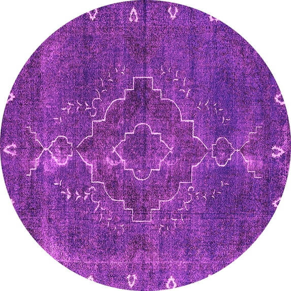 Ahgly Company Indoor Round Oriental Pink Industrial Area Rugs, 3' Round