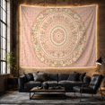thumbnail image 6 of Pink Mandala on Soft Cream Background, Calming Boho Style for Meditation Enthusiasts, Boho Wall Art, Housewarming Gift, Tapestry Wall Hanging for Yoga Room and Bedroom, 6 of 7