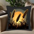thumbnail image 5 of Set of 2 18x18in Throw Pillow Covers - Elegant Golden Wheat Silhouette Design on Dark Background Perfect for Couch Bed or Car, 5 of 8
