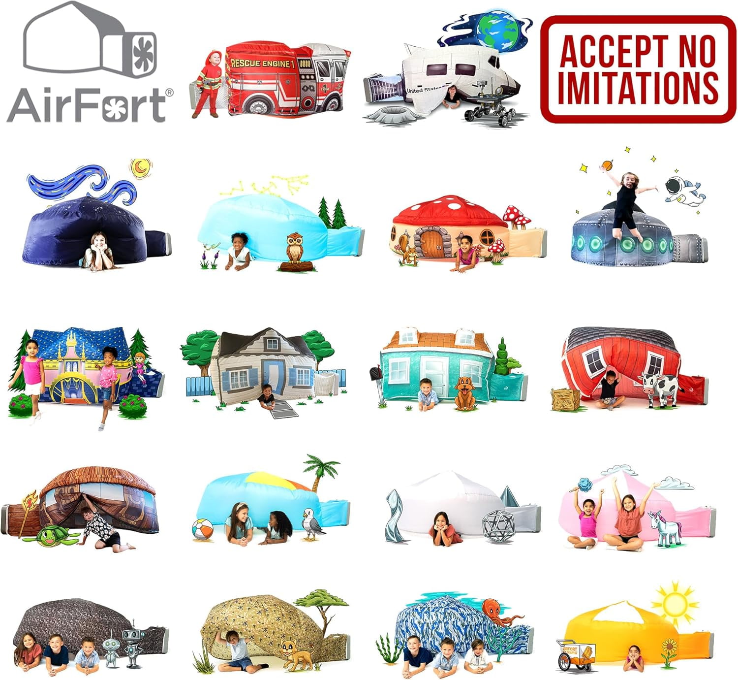 AIR FORT The Original Build A Fort in 30 Seconds, Inflatable Fort for Kids (Digi Camo)