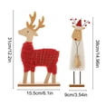 thumbnail image 6 of Shoreew Christmas Tabletop Decoration Plush Wool Felt Reindeer Santa Tree Figurine with Wooden Base for Winter Tiered Tray Mantel Decor, 6 of 7