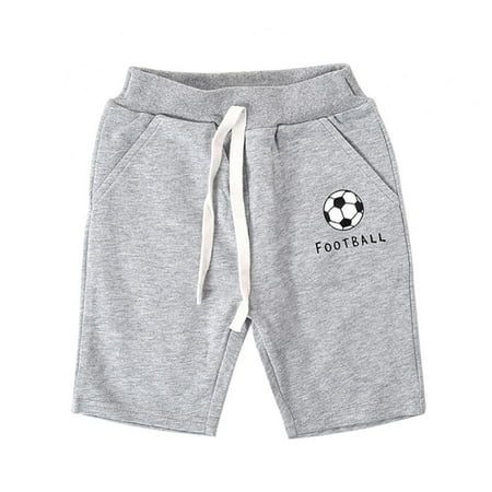 

Bullpiano 1-6T Summer Boys Cotton Shorts Soccer Printed Sports Shorts Casual Shorts for Playing Basketball Jogging (Gray)