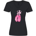 thumbnail image 3 of Inktastic Ballet Shoes, Ballet Slippers, Ballet Dance - Pink Women's V-Neck T-Shirt, 3 of 5