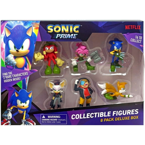 PMI Collectible Knuckles Action Figure, Sonic The Hedgehog (8 Pack)