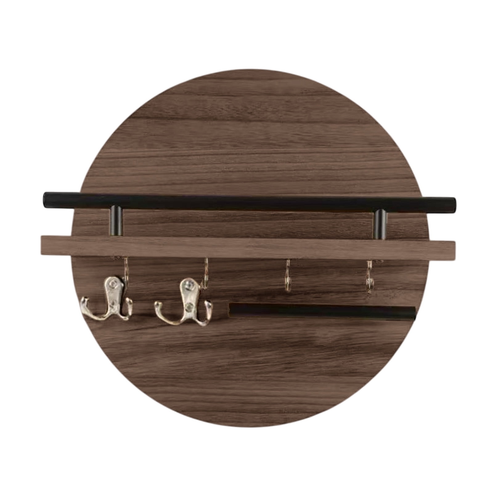 FEOLGEHLY Floating Shelves Set of 2, Wall Mounted Wood Shelf with Invisible Brackets, Rustic Brown Storage Display for Bathroom, Bedroom, Kitchen, Living Room, No Drill Adhesive Option Available