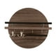 thumbnail image 3 of Wooden Wall-Mounted Shelf Organizer | Classic Round Decorative Rack for Entryway & Living Room | Natural Wood, Sturdy, Multi-Function Key Sunglasses Holder | 30x30x4.8cm | Black Brown Khaki | 1pc, 3 of 6