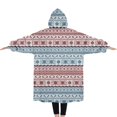 thumbnail image 2 of Oversized Wearable Blanket Hoodie,Christmas Folk Pattern Sherpa Blanket Hoodie with Super Pockets,Super Warm Fuzzy Pullover for Women & Men, 2 of 6