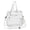 White, variant on Clear Bag for Stadium Events, 12x6x12 inches Tote Bag with Detachable Reinforced Strap for Sports Concert and Work(Black)