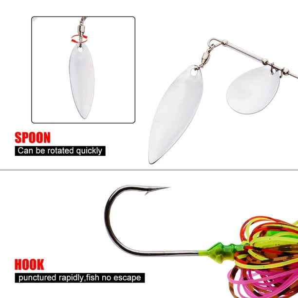 Ourlova Metal Spinner Fishing Lure 10g 15g 20g 3d Eyes Colorful