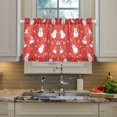 thumbnail image 2 of Yayeee Kitchen Curtains Tier Pair Light Filtering 27"x24" Rod Pocket Short Cafe Window Panel, Red Snowman, 2 of 7