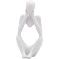 thumbnail image 1 of The Thinker Statue,Resin Thinker Abstract Sculpture Statue Modern Character Figurines White, 1 of 5