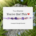 thumbnail image 3 of Courage & Strength Bracelet: A Symbol of Resilience for Warriors, Strength Healing Bracelet, "To a Warrior - You've Got This" Handmade Braided Inspirational Bracelets Encouragement Gift for Women, 3 of 7