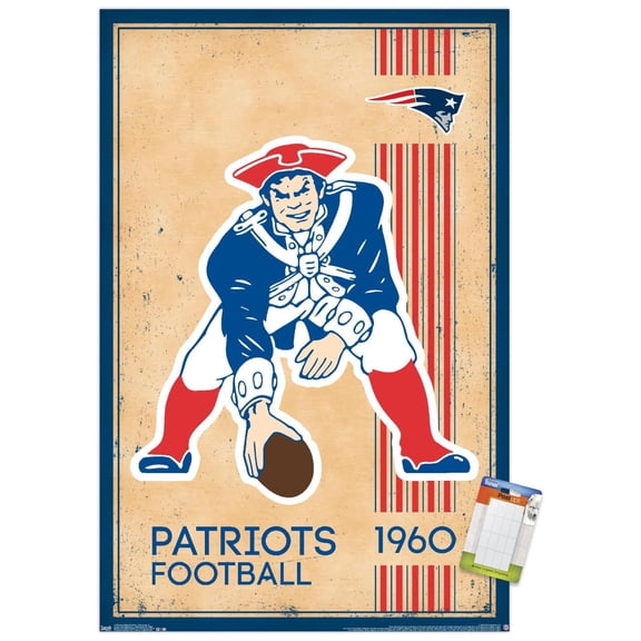 NFL New England Patriots - Retro Logo 14 Wall Poster, 22.37" x 34"