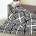 thumbnail image 4 of Black White Seamless Texture Pattern Throw Blanket, Super Soft Anti-Pilling Flannel Bed Blankets, 60"x50", 4 of 8