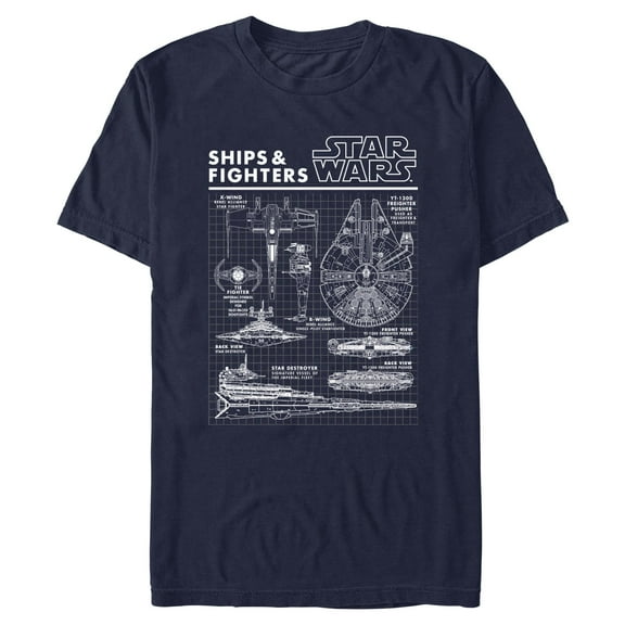 Mens Star Wars Schematics Of Ships And Fighters T Shirt