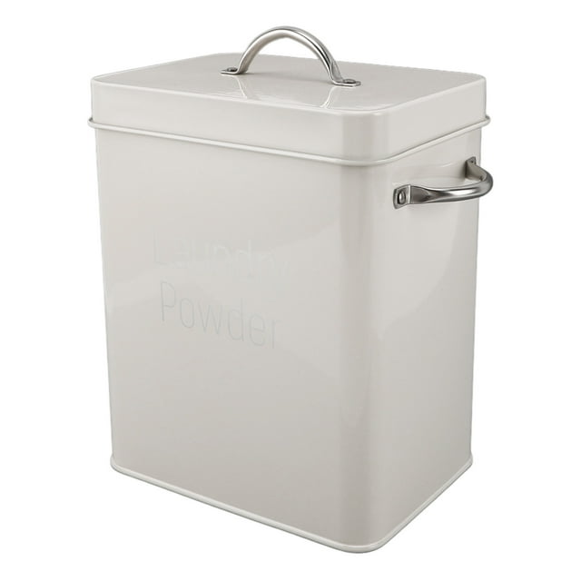 Distributeur de Poudre à Lessive en Métal, Boîte de Rangement en Acier Inoxydable avec Poignée et Cuillère pour Détergent à Lessive, Riz, Nourriture pour Animaux Ou Farine, Pratique et Polyvalent 7.9 X 6.3 X 4.6 Po