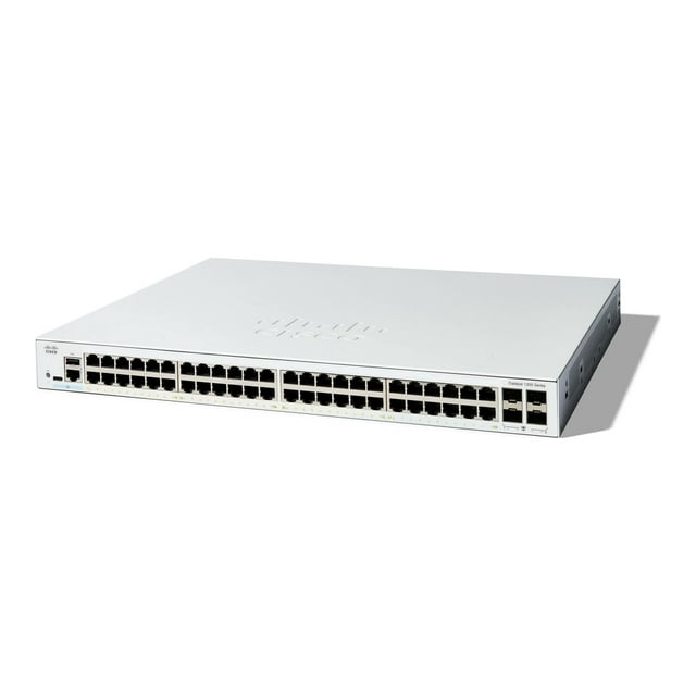 Cisco Catalyst 1200-48T-4G - Switch - L3 - Intelligent - 48 x 10/100/1000Base-T + 4 x 10 Gigabit SFP+ - Montable en Rack