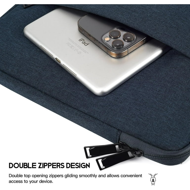 Trust Lisboa Recycled Laptop Sleeve 16 Inch | Slim Padded Case From Recycled PET, Travel-Friendly, Blue