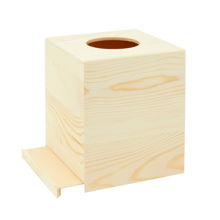 Unfinished Wood Tissue Box Cover for Arts and Crafts Home Decor