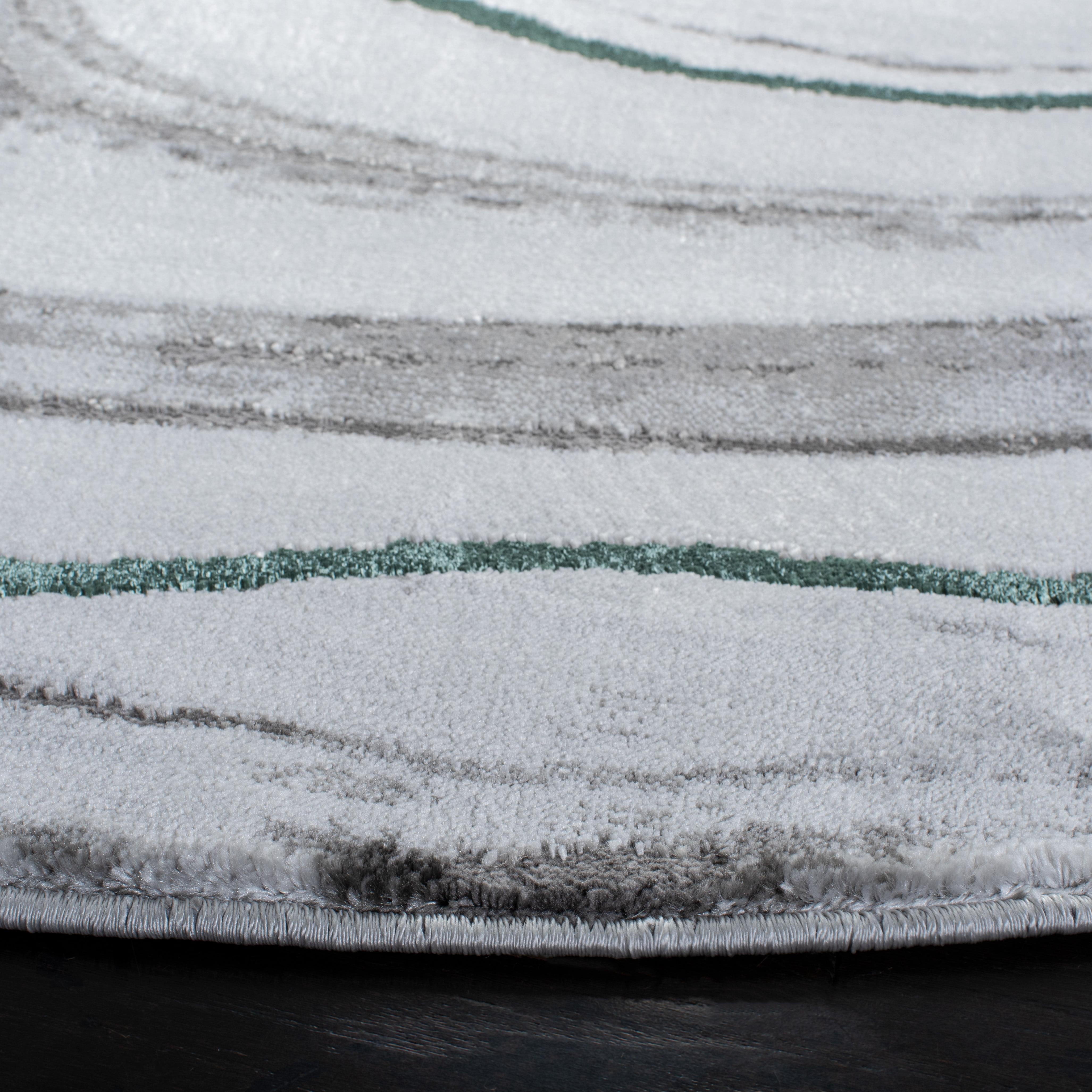 SAFAVIEH Craft Angjelko Abstract Area Rug, Grey/Green, 4' x 4' Round