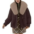 thumbnail image 2 of gbyLJF Women's Oversized Lightweight Quilted Jacket Solid Color Full Zipper Coat Winter Padded Jackets, 2 of 6