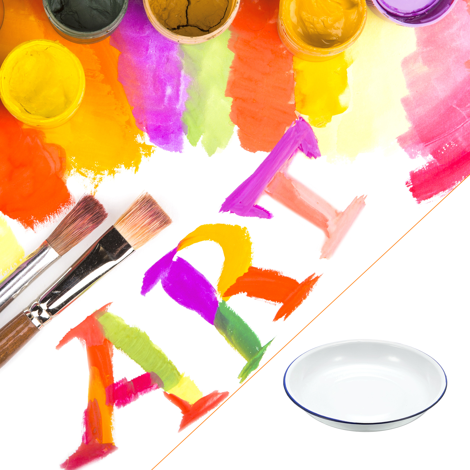 Uxcell 2pcs Butcher Tray Palette 9.45" Round Metal Triple Enamel Coated Paint Pallet Palette Tray Holder Artist Painter Painting Tool for Art Acrylic Watercolor Mixing