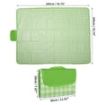 thumbnail image 2 of Unique Bargains Picnic Blanket Beach Mat Lightweight with Handle Green White 200x200cm, 2 of 7