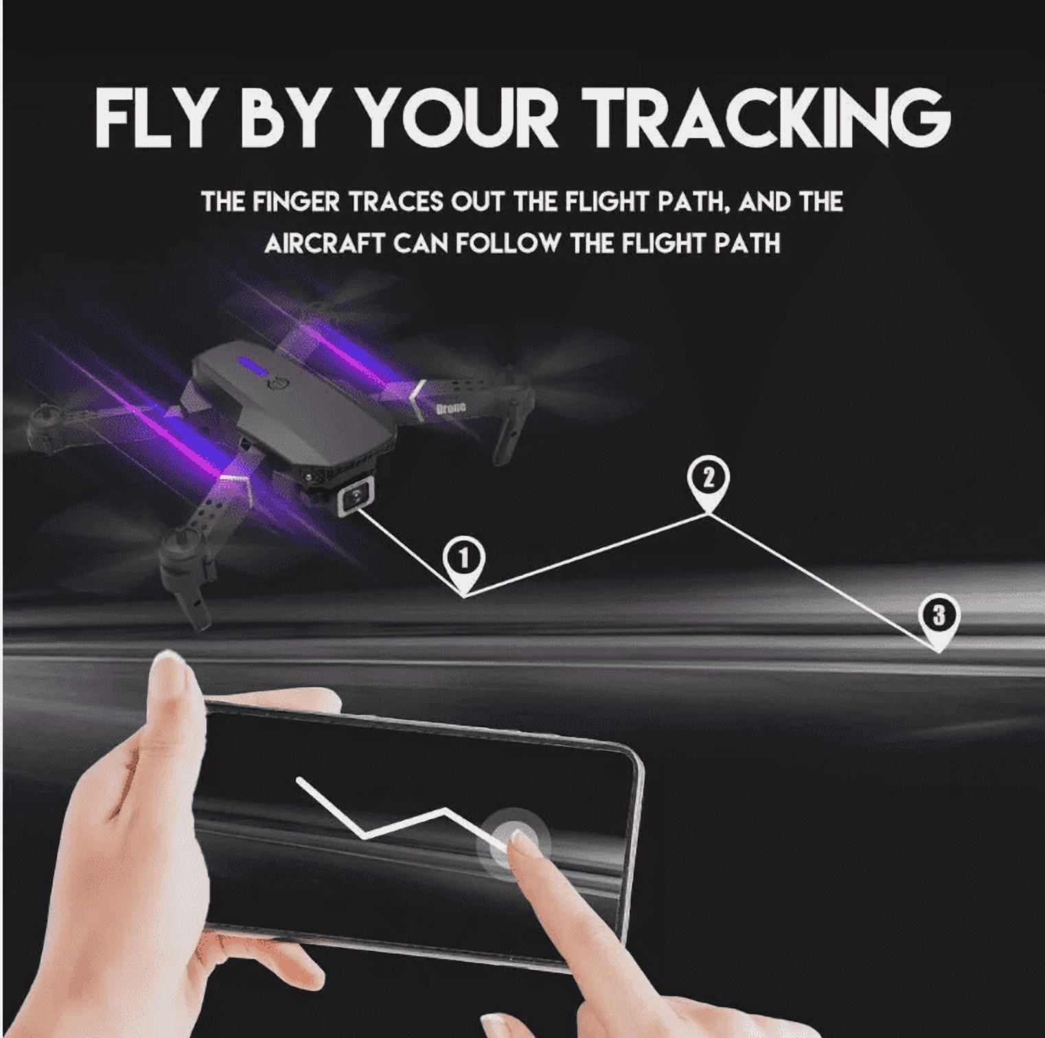 Pro Black 4K Double Camera HD Shooting, 4K Ultra HD Foldable Professional Drone