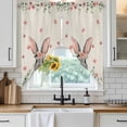thumbnail image 6 of Bunny Easter Swag Valances for Windows, Kitchen Window Curtains Over Sink, Spring Floral Eucalyptus Leaves Rustic Window Treatment Curtains for Living Room/Bedroom Curtains 2 Panel Sets 36"x45", 6 of 8