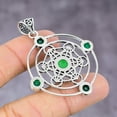 thumbnail image 4 of Natural Green Onyx Gemstone Handmade 925 Sterling Silver Pendant 2.17", 4 of 4